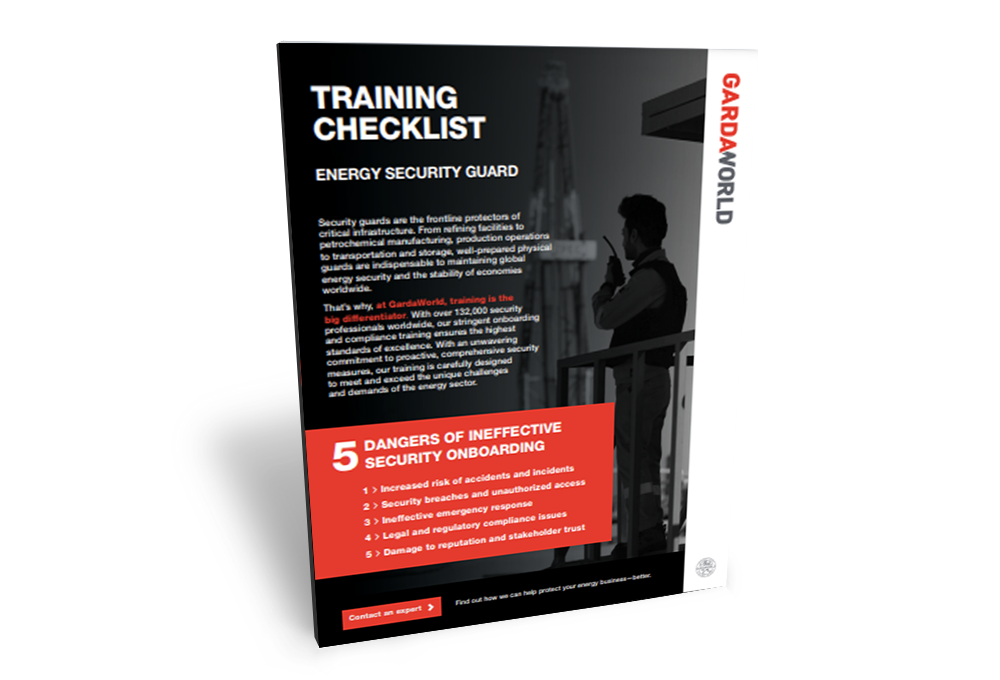 Energy Security Guard Training Checklist